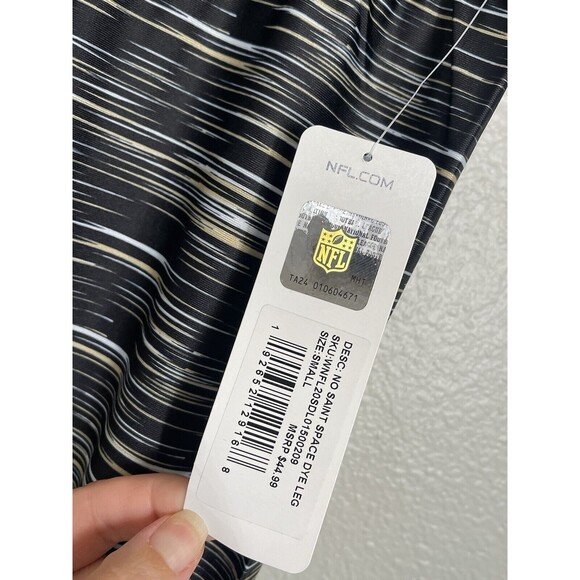 NWT New Orleans Saints Women's Space Dye Leggings Size Small S Black Gold - Picture 4 of 9